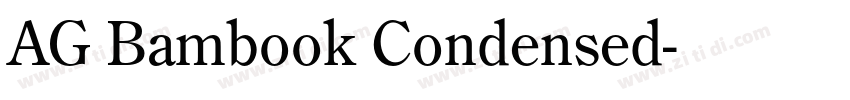 AG Bambook Condensed字体转换